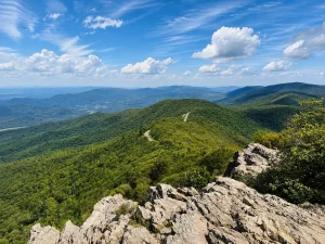Mountain view from a rocky Shenandoah overlook